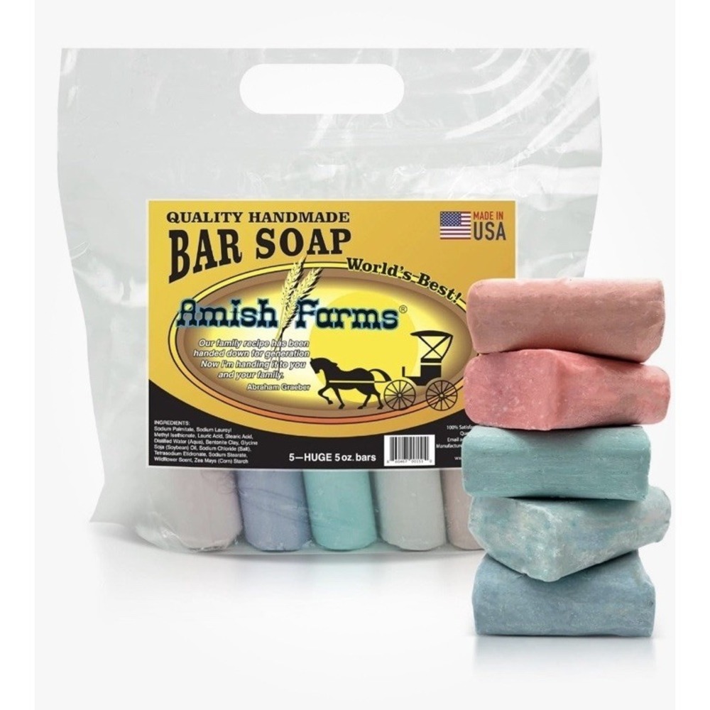 Amish Farm Bar Soap (Pack of 5) Scented. Wildflower scented